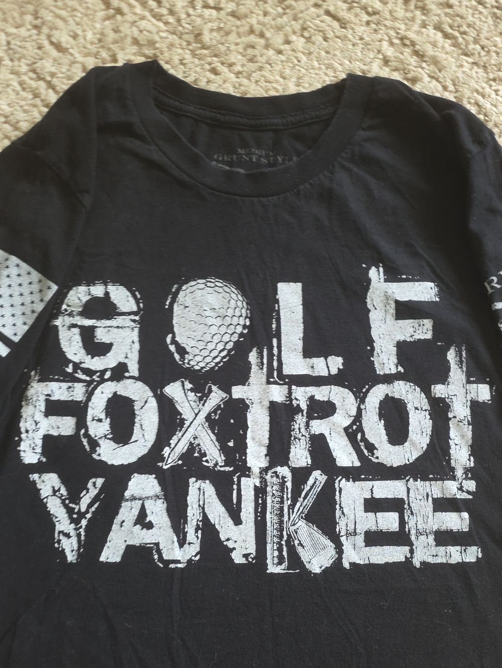 Golf Foxtrot Yankee Grunt Style Graphic Tee - Black